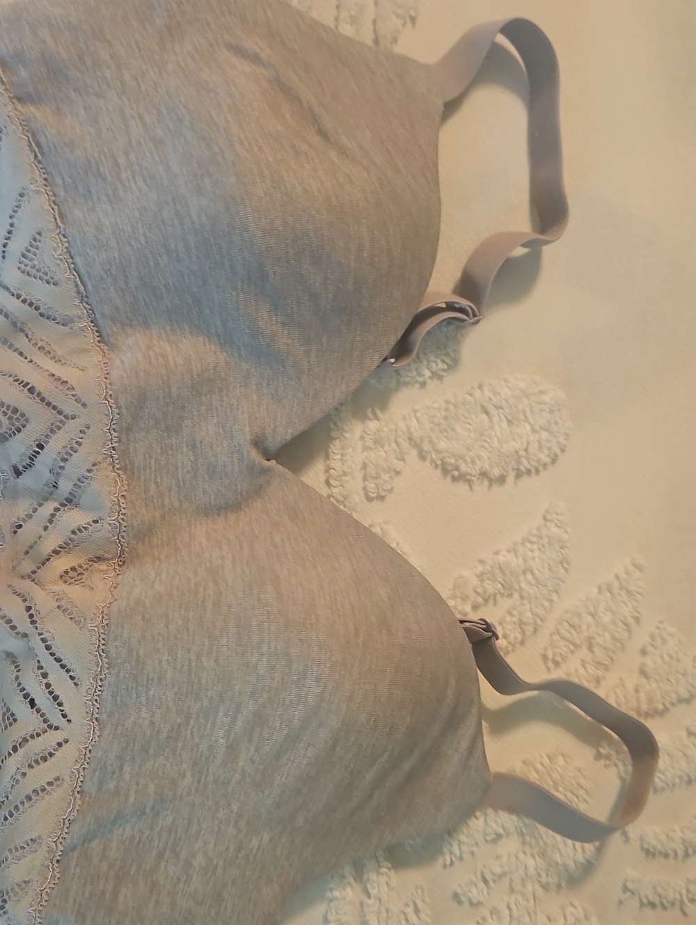 Paramour Beige Lace-Trim Wireless Bra